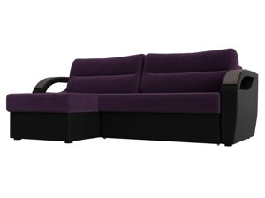 Угловой диван Форсайт левый угол | Фиолетовый | Черный
