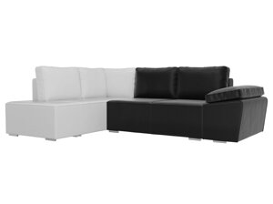 Угловой диван Хьюго левый угол | Черный | Белый