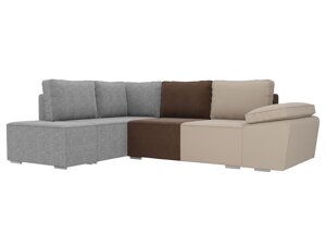 Угловой диван Хьюго левый угол | серый | коричневый | бежевый