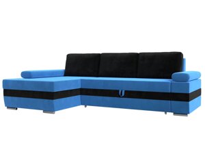Угловой диван Канкун левый угол | Голубой | Черный