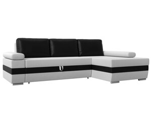 Угловой диван Канкун правый угол | Белый | Черный