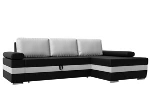 Угловой диван Канкун правый угол | Черный | Белый