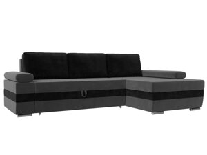 Угловой диван Канкун правый угол | Серый | Черный