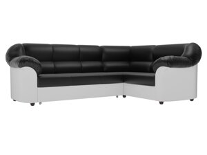 Угловой диван Карнелла | Черный | Белый