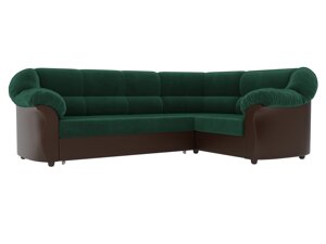 Угловой диван Карнелла | зеленый | коричневый