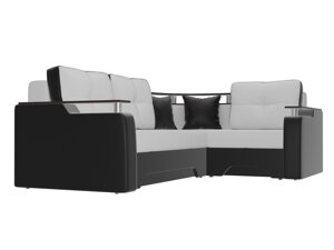 Угловой диван Комфорт | Белый | Черный
