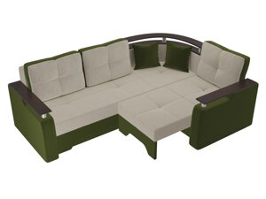 Угловой диван Комфорт | бежевый | зеленый