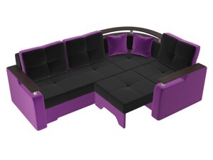 Угловой диван Комфорт | черный | фиолетовый