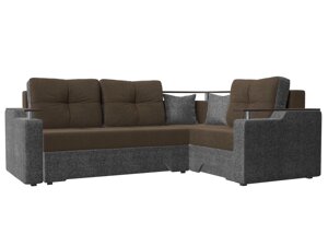 Угловой диван Комфорт | коричневый | Серый