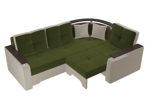 Угловой диван Комфорт | Зеленый | Бежевый
