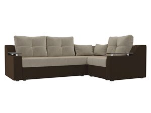 Угловой диван Кронос правый угол | бежевый | коричневый
