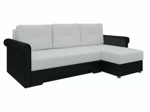 Угловой диван Леон | Белый | Черный