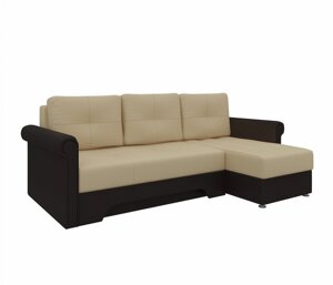 Угловой диван Леон | бежевый | коричневый