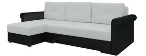 Угловой диван Леон левый угол | Белый | Черный