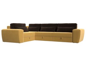 Угловой диван Лига-008 Long левый | Желтый | коричневый