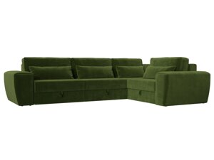 Угловой диван Лига-008 Long правый | Зеленый