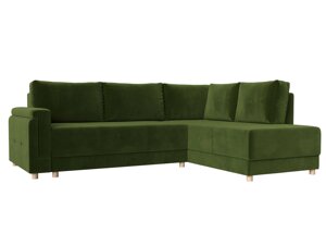 Угловой диван Лига-024 правый угол | Зеленый
