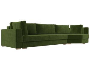 Угловой диван Лига-026 правый угол | Зеленый