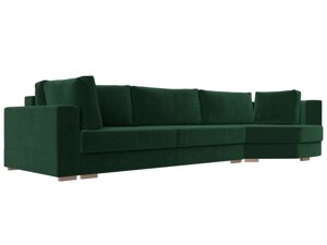 Угловой диван Лига-026 правый угол | Зеленый