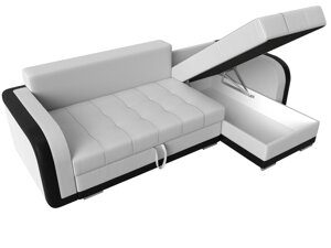 Угловой диван Марсель | Белый | Черный
