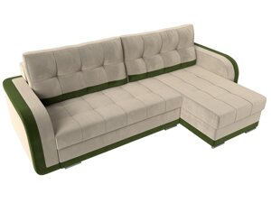 Угловой диван Марсель | бежевый | зеленый