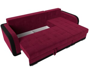 Угловой диван Марсель | Бордовый | Черный