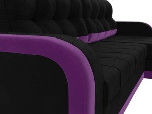 Угловой диван Марсель | черный | фиолетовый