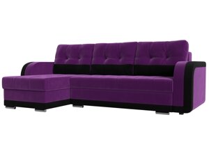 Угловой диван Марсель левый угол | Фиолетовый | Черный