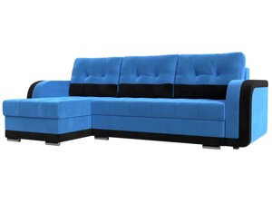 Угловой диван Марсель левый угол | голубой | черный