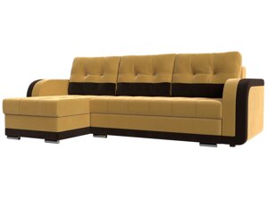 Угловой диван Марсель левый угол | Желтый | коричневый