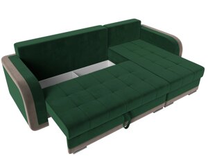 Угловой диван Марсель | Зеленый | Коричнеевый