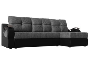 Угловой диван Меркурий | Серый | черный