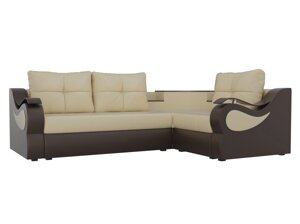 Угловой диван Митчелл | бежевый | коричневый