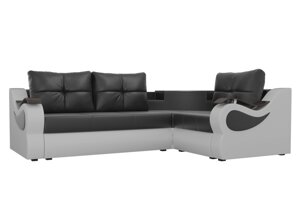 Угловой диван Митчелл | Черный | Белый