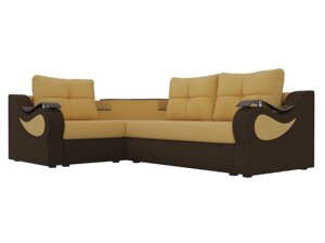 Угловой диван Митчелл левый угол | Желтый | коричневый
