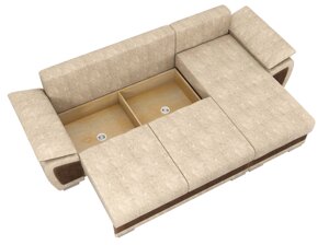 Угловой диван Нэстор | бежевый | коричневый