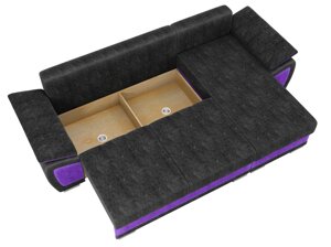 Угловой диван Нэстор | черный | фиолетовый