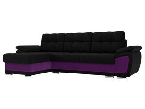 Угловой диван Нэстор левый угол | черный | фиолетовый