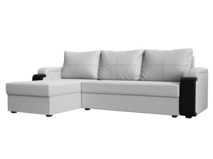 Угловой диван Николь лайт левый угол | Белый | Черный