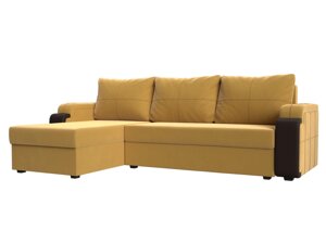 Угловой диван Николь лайт левый угол | Желтый | коричневый
