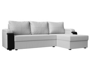 Угловой диван Николь лайт правый угол | Белый | Черный