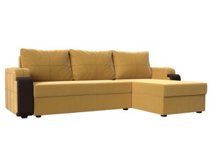 Угловой диван Николь лайт правый угол | Желтый | коричневый