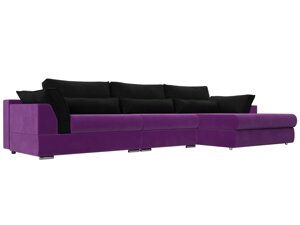 Угловой диван Пекин Long угол правый | Фиолетовый | Черный