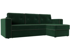 Угловой диван Принстон правый угол | зеленый | коричневый