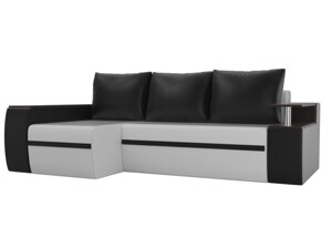 Угловой диван Ричмонд левый угол | Белый | Черный | Черный