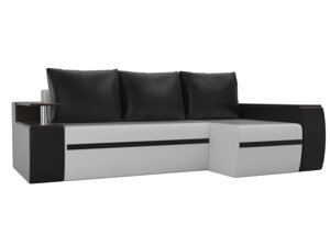 Угловой диван Ричмонд правый угол | Белый | Черный | Черный