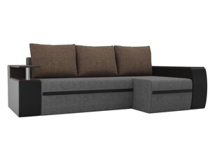 Угловой диван Ричмонд правый угол | Серый | Черный | Коричневый