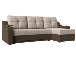 Угловой диван Сенатор | бежевый | коричневый