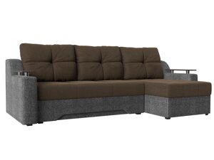 Угловой диван Сенатор | коричневый | Серый