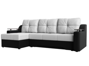 Угловой диван Сенатор левый угол | Белый | Черный